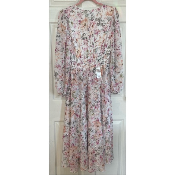 H&M | Size 6 - Candice Layered Floral knee length flowy slip on Midi sun Dress - Picture 3 of 5